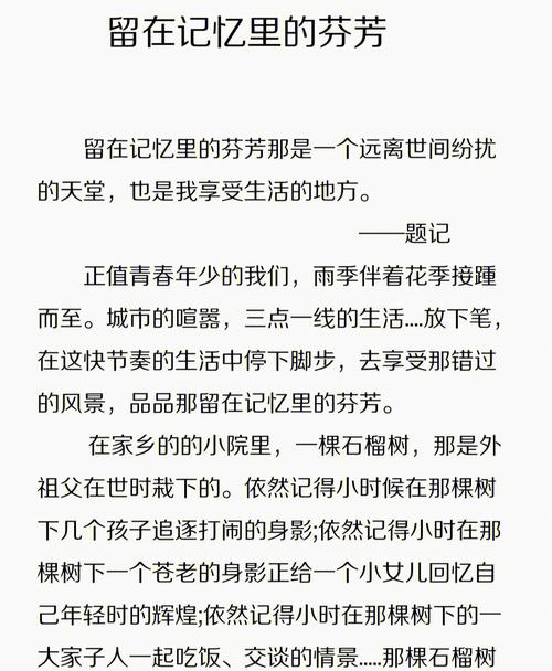 记忆里的旧时光作文