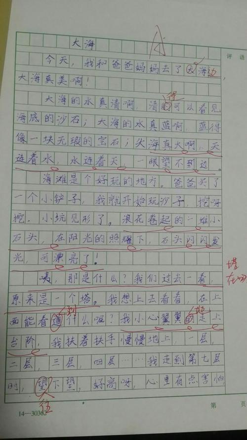 小学六年级习作评语