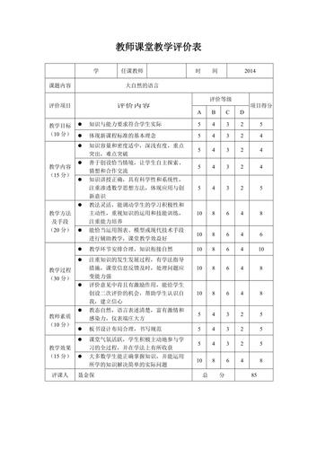 2024学校教师教学评估方案